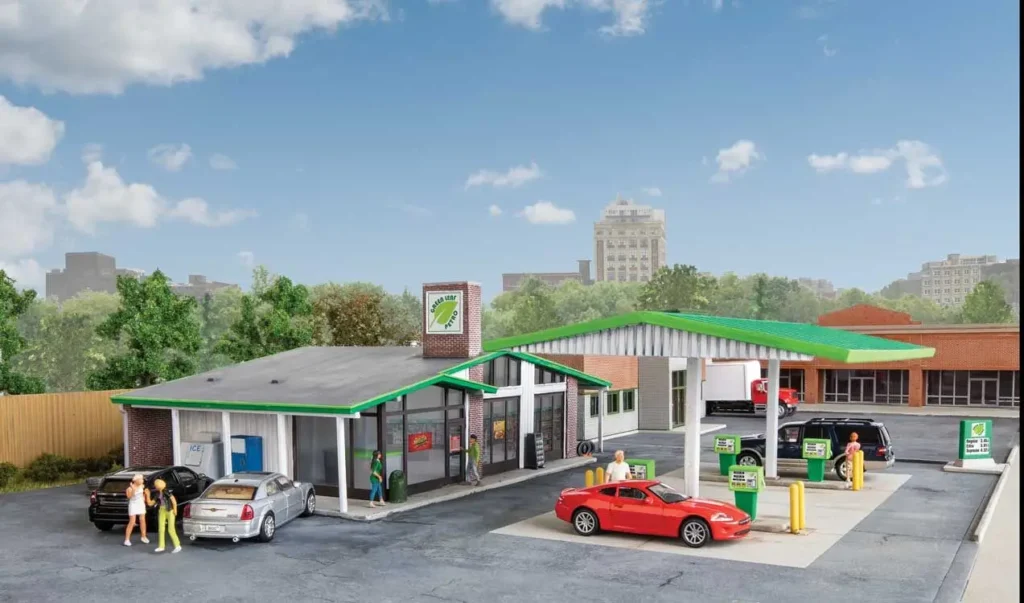 Modernized Gas Station -- Kit - Walthers Cornerstone Part # 933-3542
